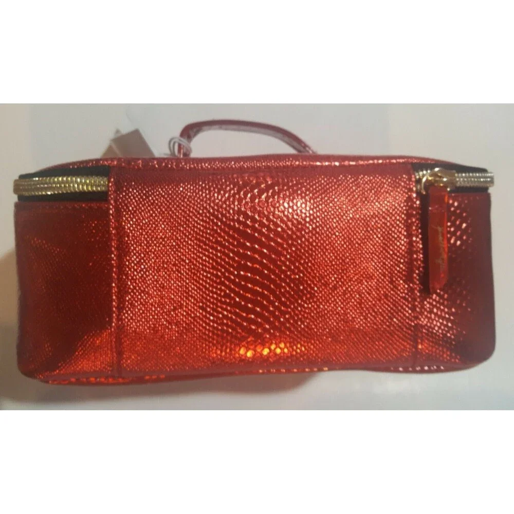 Kendall & Kylie Red Metallic Vanity Case with Brush Organizer